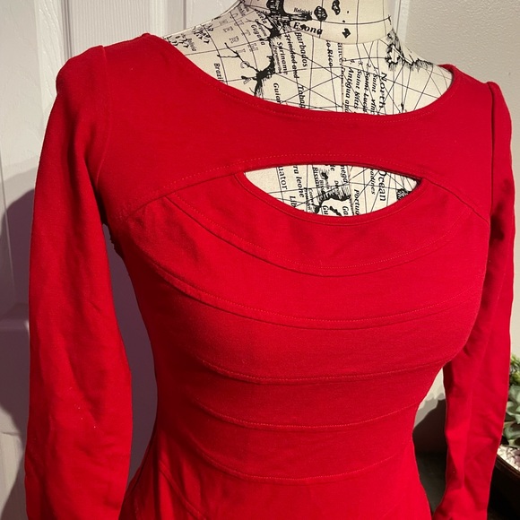 Paneled Patch Keyhole Cutouts Fit Bodice Vintage pullover Bright Neon Pop retro - Picture 2 of 7